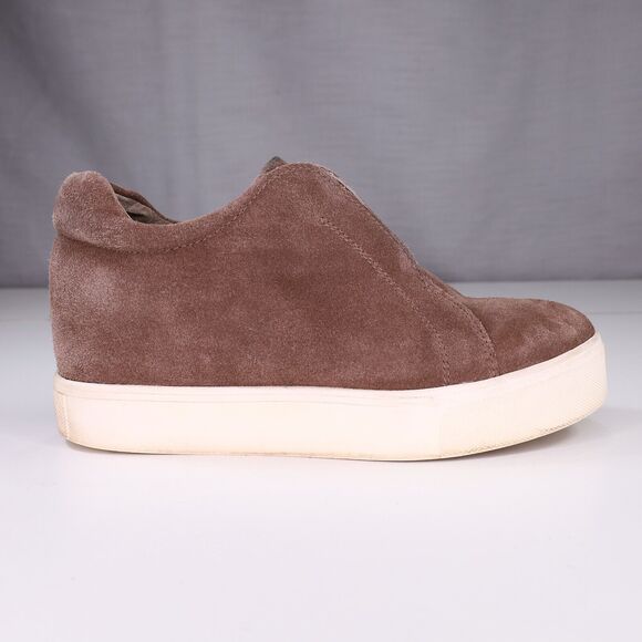 J Slides NYC Shoes Womens 6.5 Platform Sneakers Brown Suede Leather Slip Ons - Picture 5 of 13